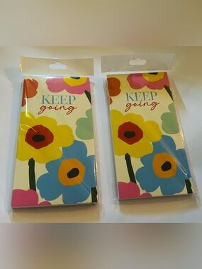 New 2 Pads “Keep Going” 60 Lined Pages Floral Motif